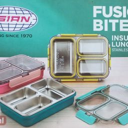 FUSION BITE 3 INSULATED STAINALESS STEEL FRESH LUNCH BOX 3 Containers Lunch Box-image-49
