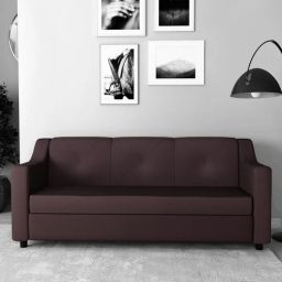 godrej interio Monarch Leatherette 3 Seater Sofa in Burgundy Colour-picture-49