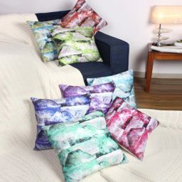 romee Multicolour Velvet Abstract 16x16 inches Cushion Cover (8Pc)-picture-1