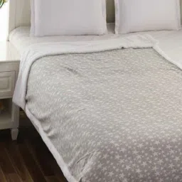 pluchi Grey Cotton Abstract 250 Gsm Single Bed Blanket-picture-21