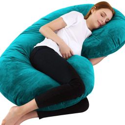 C Velvet Microfibre Solid Pregnancy Pillow Pack of 1-image-56