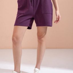 tokyo talkies Solid Women Purple Regular Shorts-picture-32