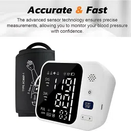 Aika Professional Digital Fully Automatic Arm Blood Pressure Monitor with Rechargeable Battery, 99-Memory, Large Display, Easy to Use Bp Monitor image 2