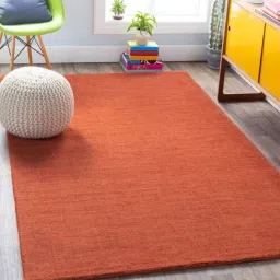 Coral Solid Wool 8 ft x 10 ft Hand Woven Carpet by Surya Living-picture-21