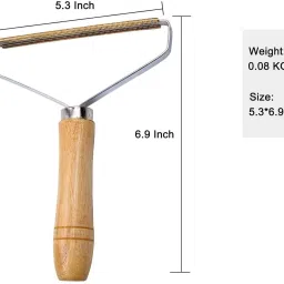 hudioo Portable Lint Brush with Wooden Handle – Manual Shaver for Clothes Lint Roller Lint Roller image 5