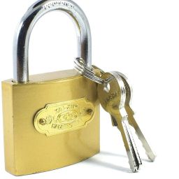 House Stainless Steel Lock Pressing Hard Gold Finish Lock with 3 Key Padlock-15