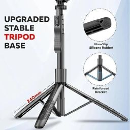 ATSolutions Capture Every Moment: Versatile 360° Rotating Selfie Stick with Tripod Stand Tripod, Tripod Kit image 3
