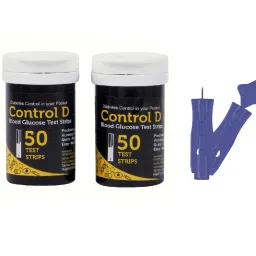 Control D 100 Test Strips & Glucometer Lancets image 2