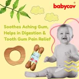 babycov Natural Neem Wood Teether sets for 3+ Months Baby (Set of 5) Teether image 4