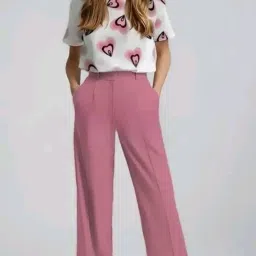 Tshirt Pant Co-ords Set with Shrug-image-46