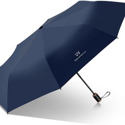 1Pc Manual Open-Close 8-Ribs for Sun & Rain Protection (Blue) Umbrella-24