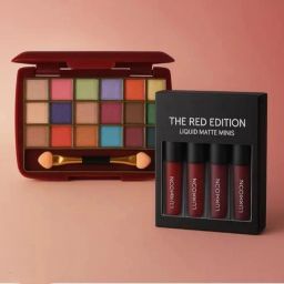 makeup combo of mini eyeshadow palette with 4 liquid matte mini lipstick-image-13