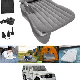 Silver Inflatable Car Travel Bed/Two Pillows/Pump For Bolero Mahindra 2012 Multifunctional Car Inflatable Bed Mattress For(Car Travel,Camping,Swimming) Car Inflatable Bed-27