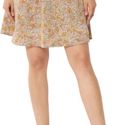 Women Floral Print A-line Multicolor Skirt-image-51