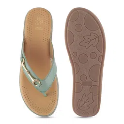 Tresmode Open Toe Flats with Western - Embellished image 4
