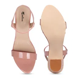 Picktoes Pink Textured Block Heels image 3