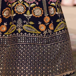 FABPIXEL Embroidered Sequinned Semi-Stitched Lehenga & Unstitched Blouse With Dupatta image 5