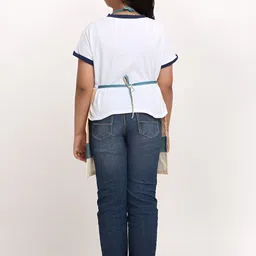 Arrabi Kids Yellow & Beige Printed Apron With 2 Patch Pockets image 2