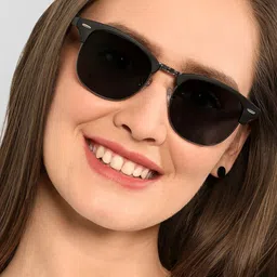 Vincent Chase Unisex Grey Lens & Black Browline Sunglasses with Polarised and UV Protected Lens image 5