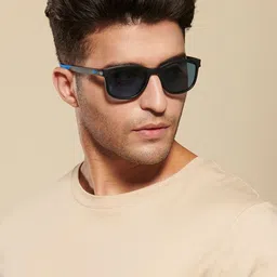 Vincent Chase Unisex Blue Lens & Black Wayfarer Sunglasses with Polarised and UV Protected Lens image 3