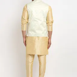 Kaifoo Men Multicoloured Layered Kurta with Churidar & Nehru Jacket image 2