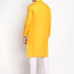 DEVOILER Ethnic Motifs Printed Band Collar Long Sleeve Regular Kurta With Pyjama image 4