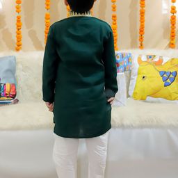 BownBee Boys Embroidered Regular Chanderi Silk Kurta with Pyjamas image 5