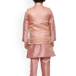 Pro-Ethic STYLE DEVELOPER Boys Mandarin Collar Kurta With Pyjamas & Nehru Jacket image 2