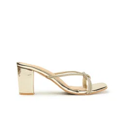 ICONICS Embellished Open Toe Block Heels image 2