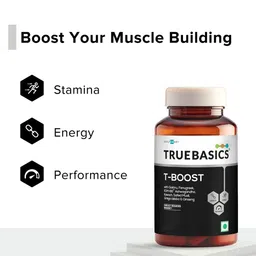TrueBasics T-Boost Testosterone Supplement with Ashwagandha - 60 Tablets image 3
