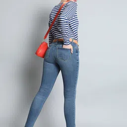Vero Moda Women Skinny Fit High-Rise Low Distress Stretchable Jeans-picture-25