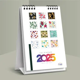 Table Top Desk Standing Calendar Desk Calendar Floral Pattern Desk Calendar 2025 Table Calendar-23