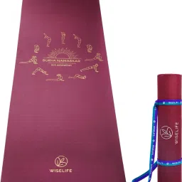 Printed TPE Exercise Mat + Carry Strap for Men & Women | Home, Gym & Fitness 6 mm Yoga Mat-image-6