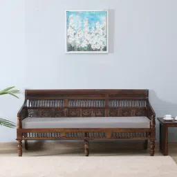 mudramark from pepperfry Aramika Sheesham Wood 3 Seater Sofa In Provincial Teak Finish-picture-5