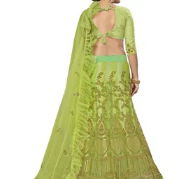MANVAA Embroidered Semi-Stitched Lehenga & Unstitched Blouse With Dupatta image 2