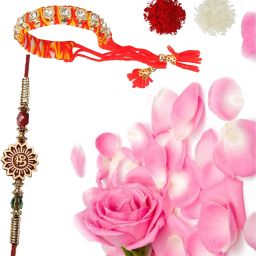 Bhaiya Bhabhi New_RakhiSet_A1_Unique_H-RAKHI-039 Mauli Thread Bracelet, Chawal Roli Pack, Rakhi Set-image-3