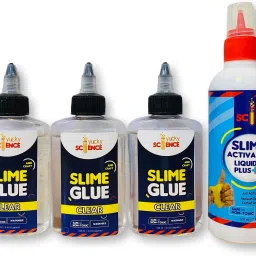 Slime Making Supplies Pack of 3 Bottles Slime & Craft Clear Glue (100 ml Each Each) + 1 Bottle Slime Activator Liquid Plus Clear (200 ml). Make 20+ Slimes-picture-27