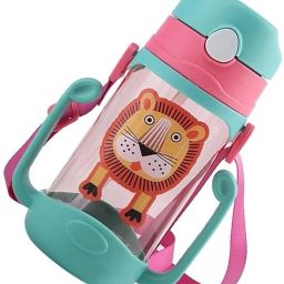 Water Bottle Animal Tumbler with Straw for Kids with Handle 300 ml-image-0