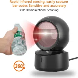 RAISA PRINTECH 1D 2D Desktop Barcode Scanner, QR Barcode Scanner Automatic Omni-Directional Barcode Scanner image 2