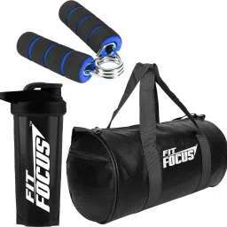 2025 New Combo 700 ml Gym Shaker Bottle with Gym Duffle Bag & Hand Gripper Fitness Accessory Kit Kit-image-39