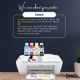 Needle 4x100 gms Ink Refill with Suction Tool for Cartridge Printers Black + Tri Color Combo Pack Ink Bottle image 4