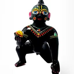 krishnagallery1 Black Brass Krishna Showpiece image 4