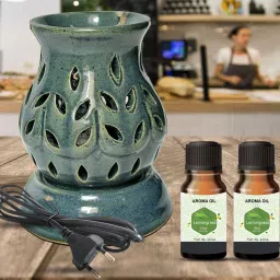 PEEPRESION Electric Home Décor Burner With 2 Lemongrass Aroma Oil ( 10ml Each ) Fragrance Your Home, Office, Hotel, Conference Hall, Parlour, Dinning Table, Pub Bar Diffuser-14