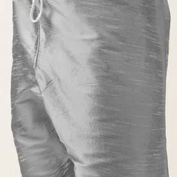 SOJANYA Men Grey Kurta with Churidar & Nehru Jacket image 3