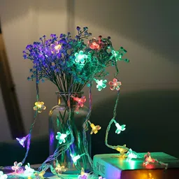 SPARK WORLD Green & Blue Flower Shaped String Lights image 2