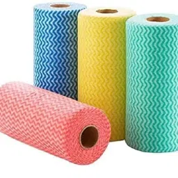 Kitchen Tissue/Towel Paper Wipe Roll Washable & Reuseable (80 Pulls) Pack of 2 Multicolor Paper Napkins-20