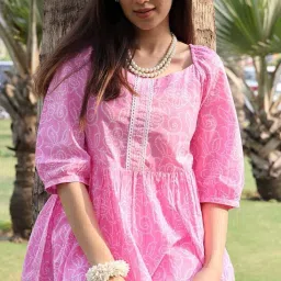 Party Regular Sleeves Printed Women Pink Top-image-31