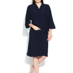 Dark Blue Free Size Bath Robe-18