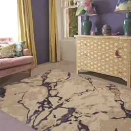Ivory & Navy Abstract Wool And Viscose 6 ft x 9 ft Hand tufted Carpet By Apco-picture-18
