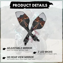 moto genius Manual Rear View Mirror For Universal For Bike Universal For Bike image 2